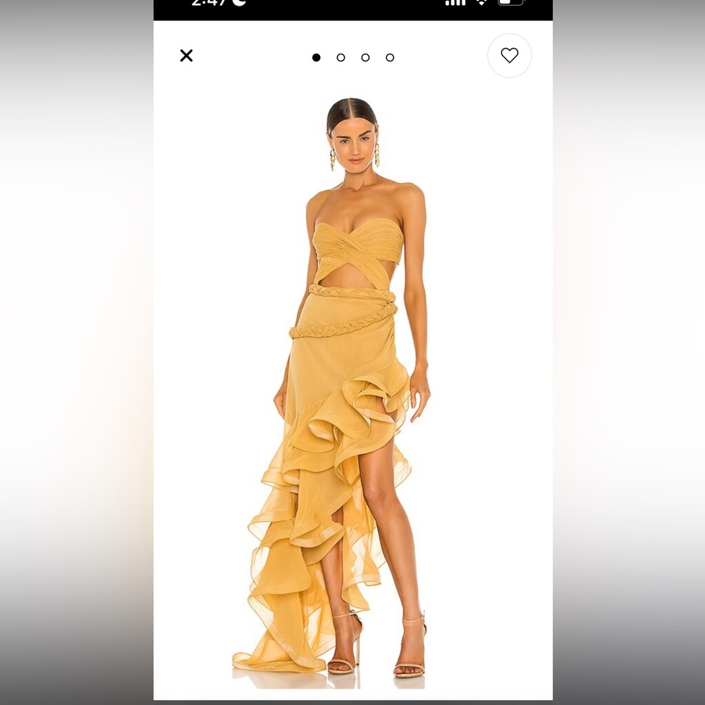 Stunning Bronx and Banco Jina Gown in mustard
